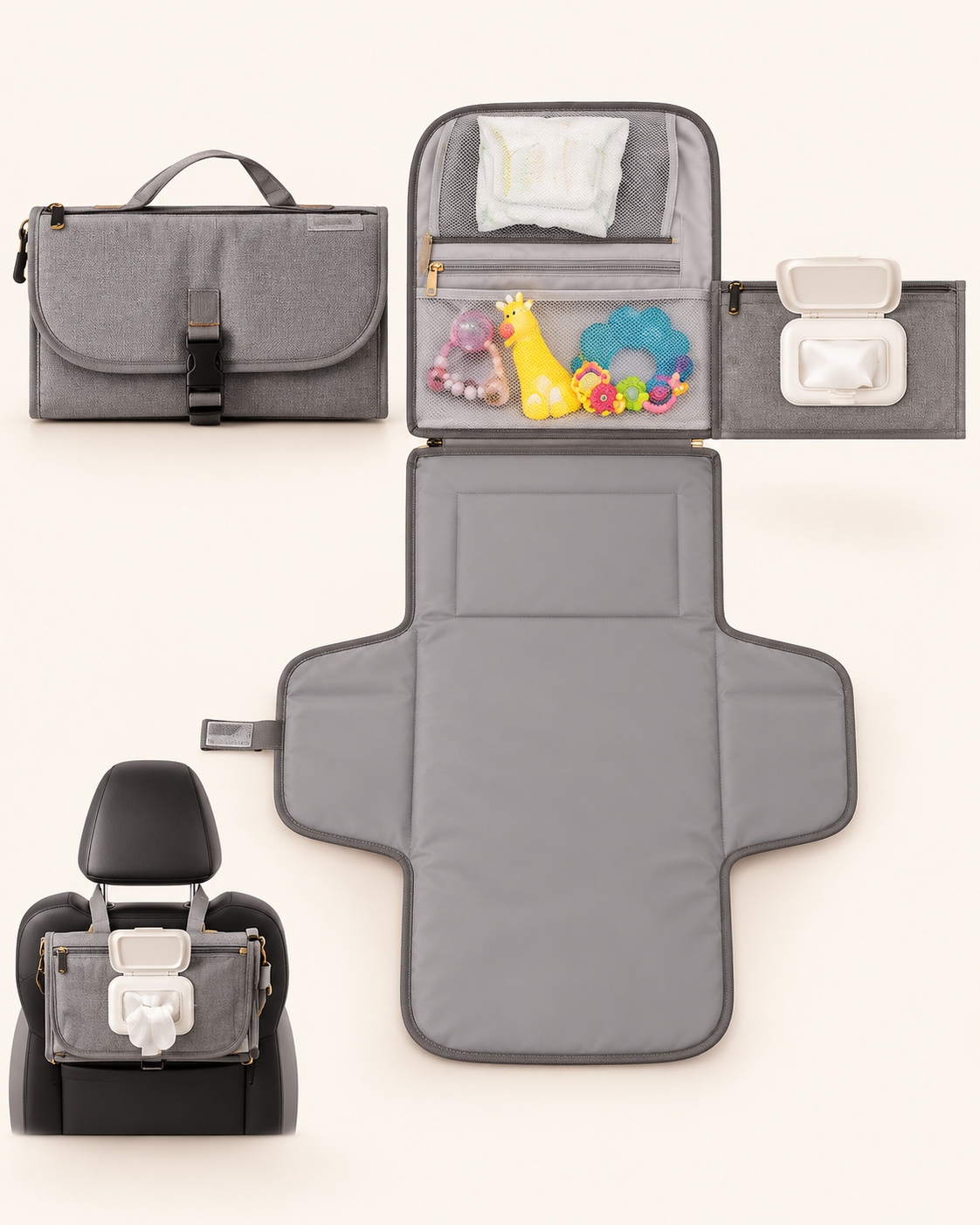 MATERNITYN® Fasciatoio Portatile Pieghevole con Tasche