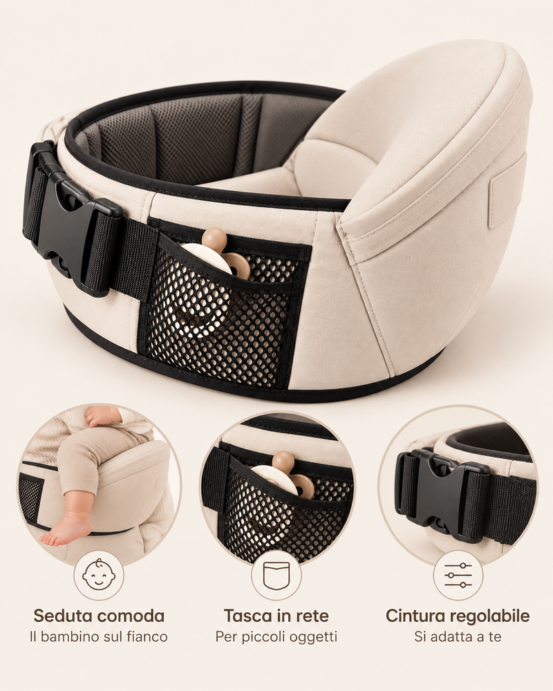 MATERNITYN® Marsupio Sgabello Premaman Porta Bebè con Seduta