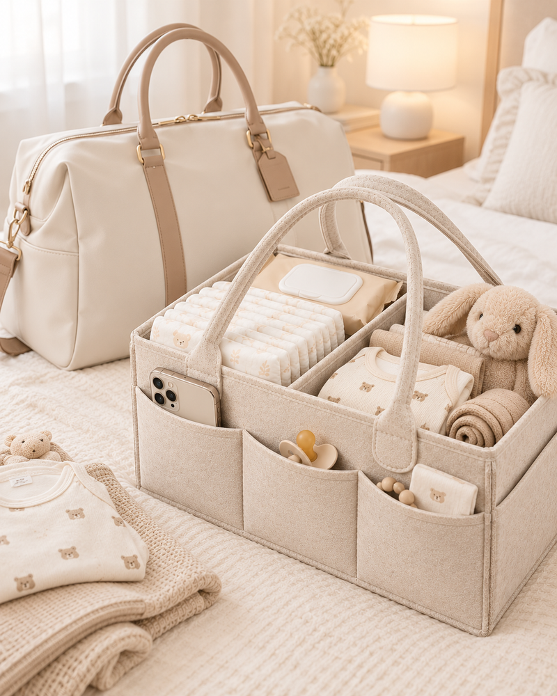 MATERNITYN® Organizer Porta Pannolini Premaman con Manici e Scomparti